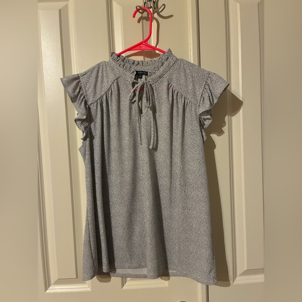 Adrianna Papell Ruffle Sleeve Blouse - Gray
